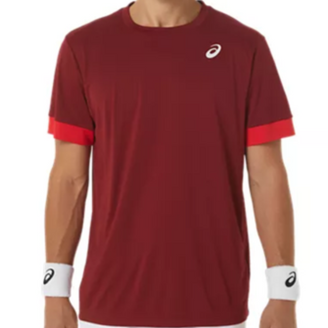 Asics Court Men Tennis TShirt Beet Juice/Classic Red TennisGear