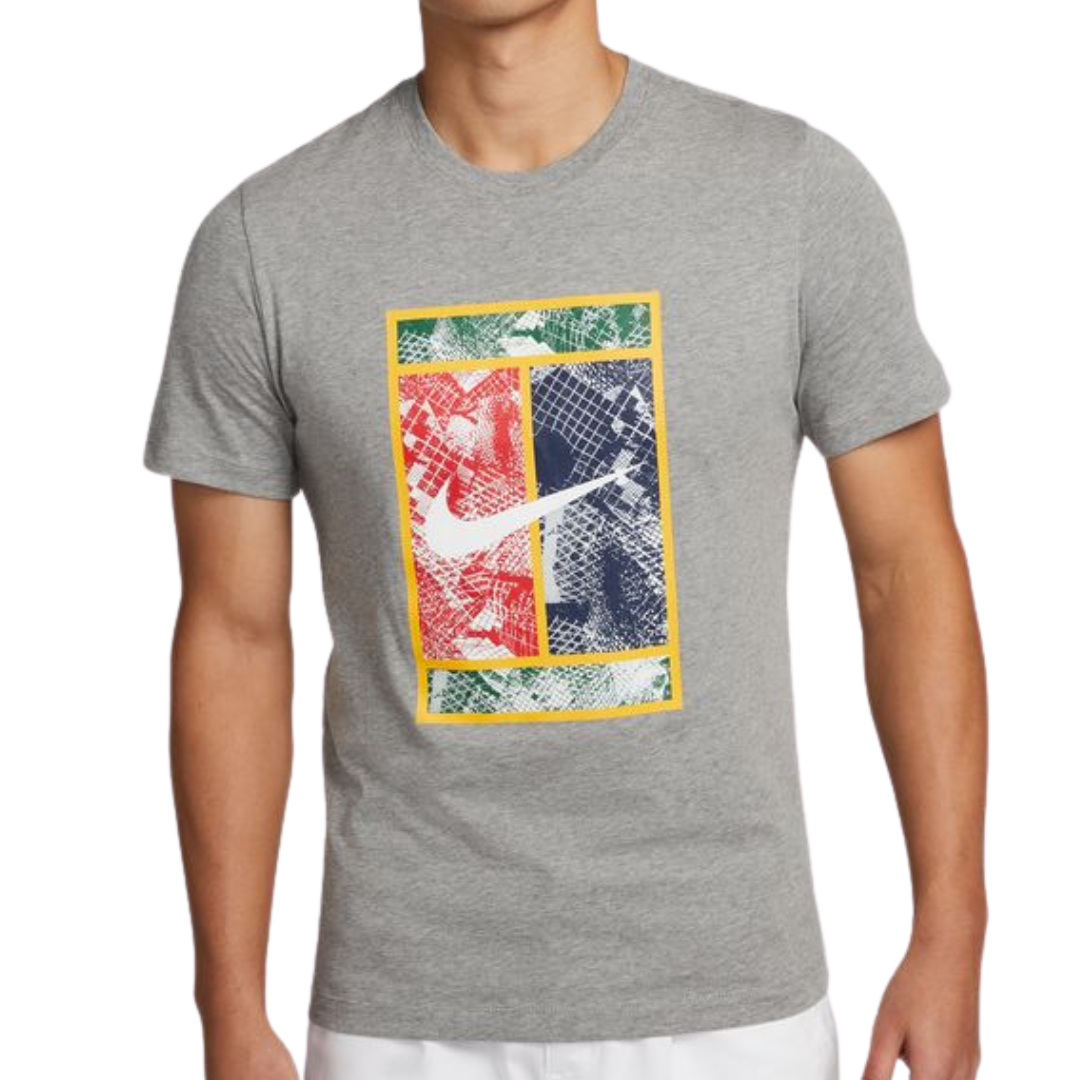 Nike court tennis heritage logo t shirt mens sales