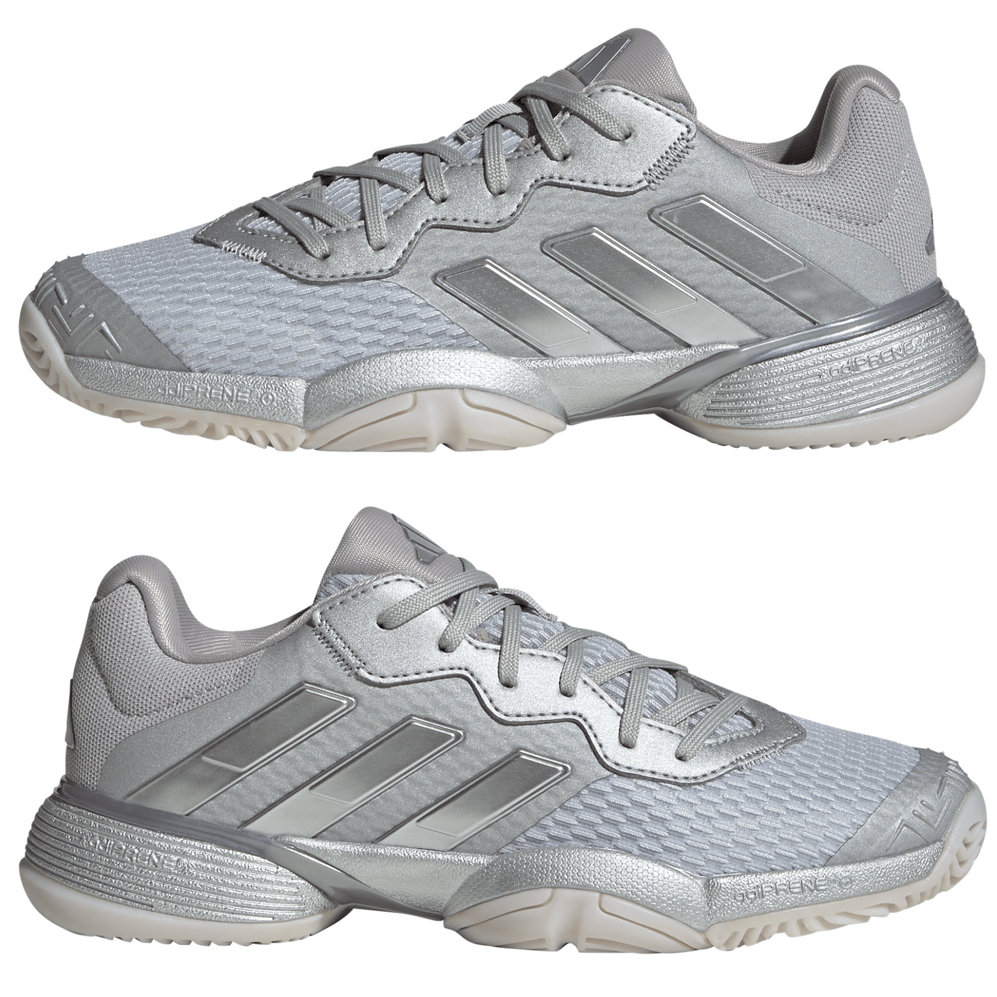 Adidas Barricade Junior Tennis Shoes - Silver Metallic/Dash Grey
