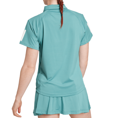 Adidas Club Tennis Climacool 3-Stripes Womens Tennis Polo Shirt - Powder Teal/Turquoise