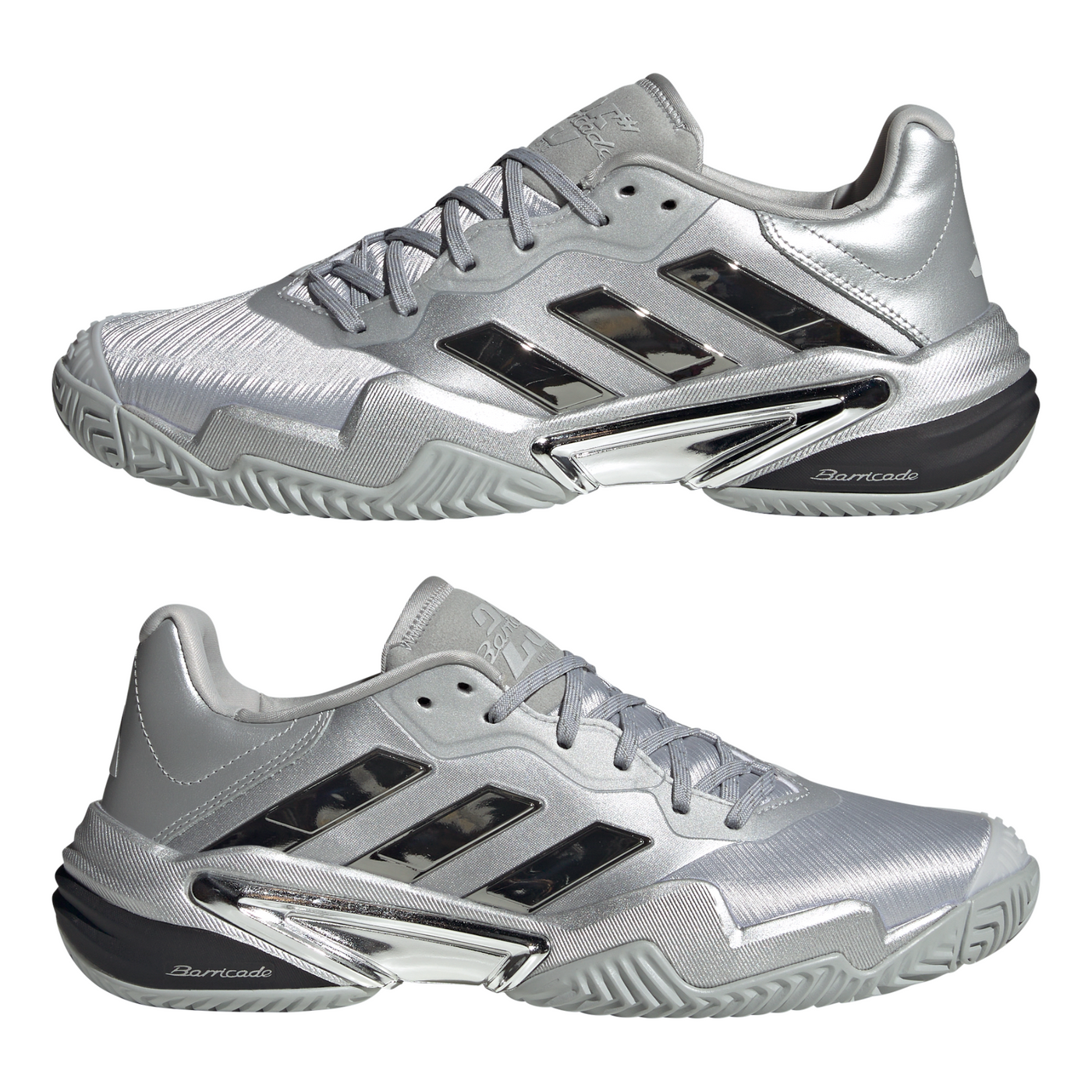 Adidas Barricade 13 Mens Tennis Shoes - Silver Metallic/Dash Grey