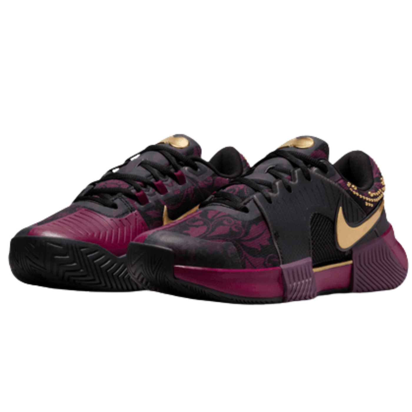 Nike GP Challenge 1 "Naomi Osaka" Womens Hard Court Tennis Shoes - Bordeaux/Metallic Gold-Black