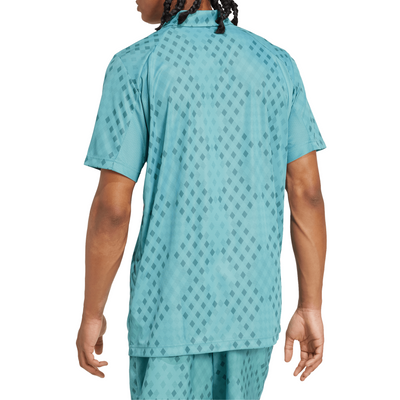 Adidas Club Tennis Climacool Graphic Mens Tennis Polo Shirt - Powder Teal/Preloved Teal