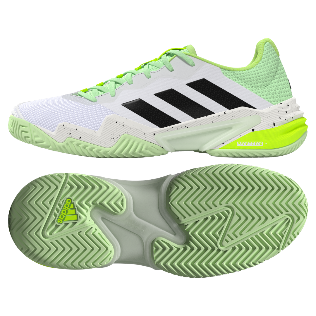 Adidas Barricade 13 Mens Tennis Shoes - White/Black/Green