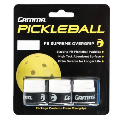 Gamma Pickleball Supreme Overgrip 3 Pack - White
