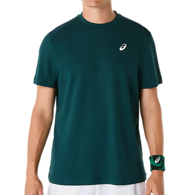 Asics Court Short Sleeve Mens Tennis Top - Saxon Green