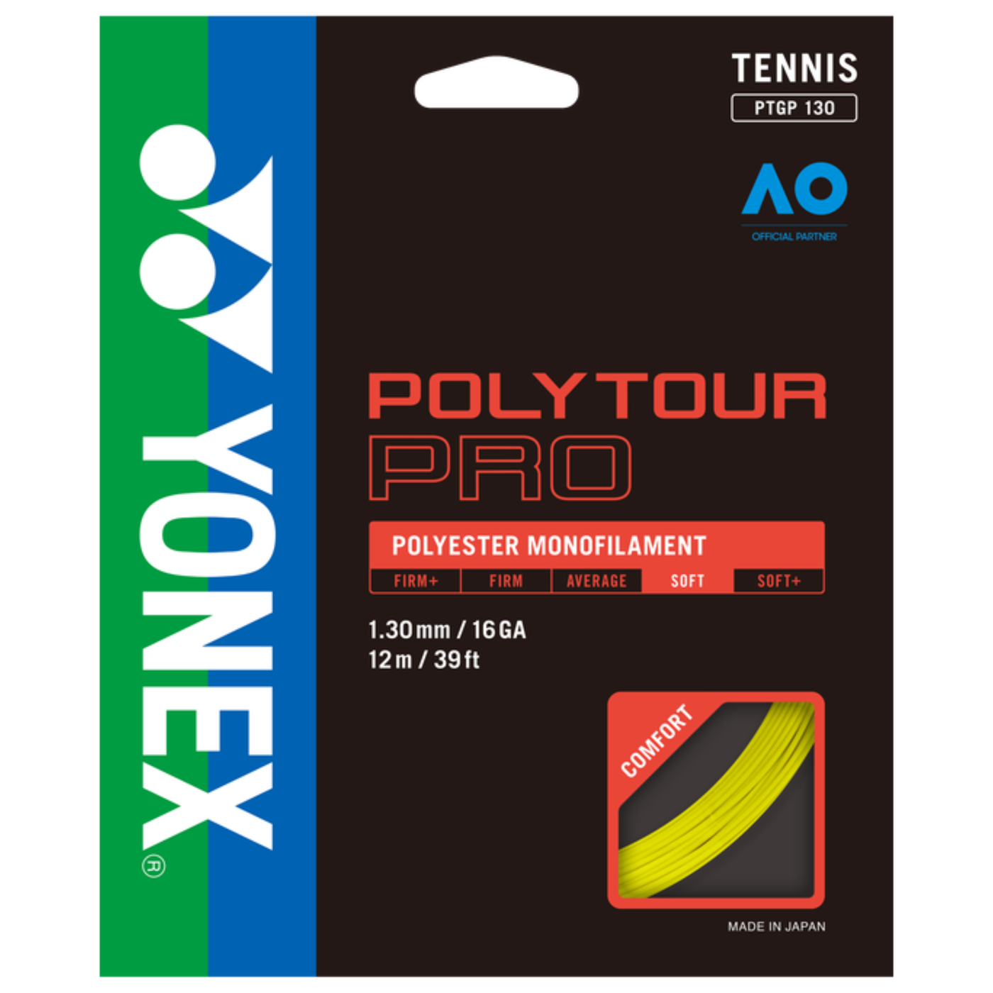 Yonex Poly Tour Pro 130 Tennis String 200m Coil-Flash Yellow