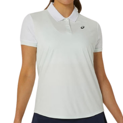 Asics Women Court Polo Shirt - Pale Mint/Brilliant White