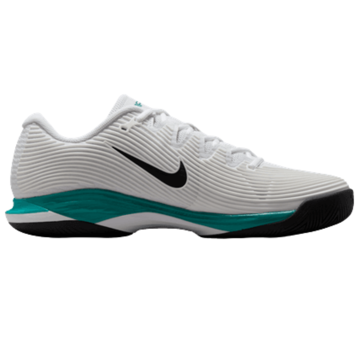 Nike Vapor 12 Mens Hard Court Tennis Shoes - White/Black Radiant Emerald