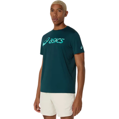 Asics Match Seasonal Graphic Mens Tee - Saxon Green