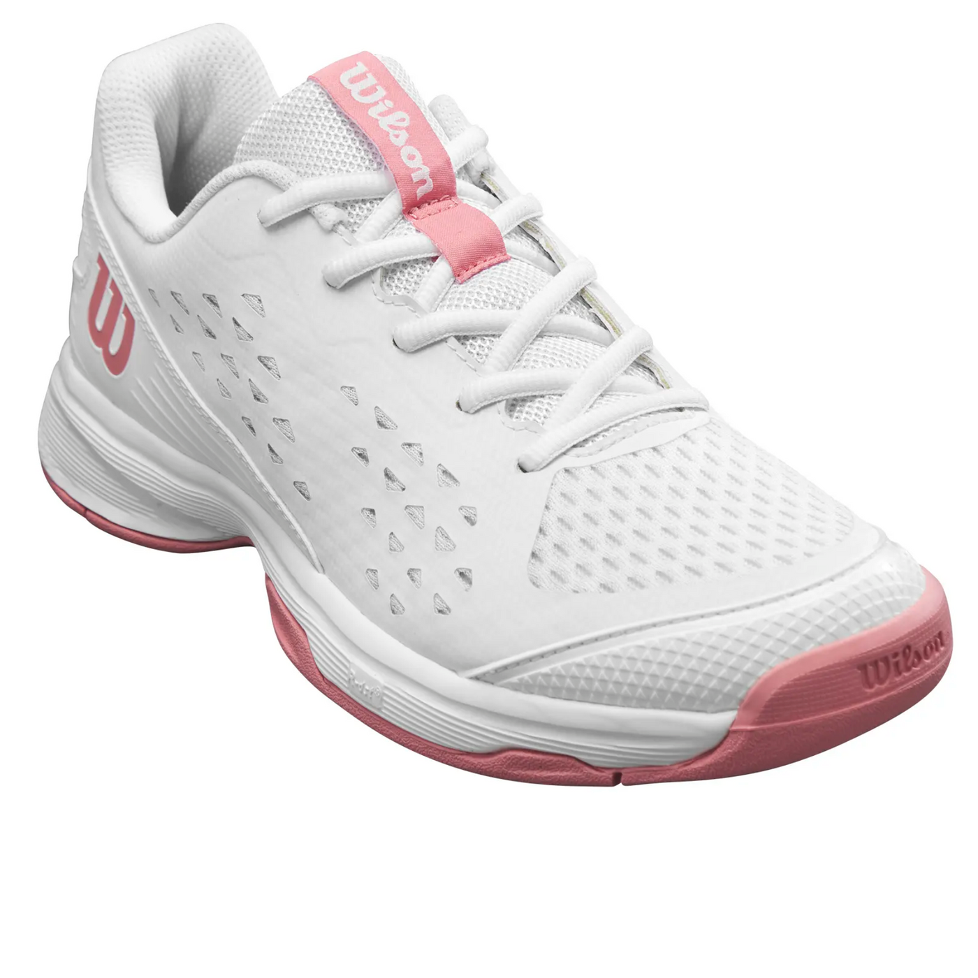 Wilson Rush Pro Jr L Tennis Shoes - White / White / Mauve Pink