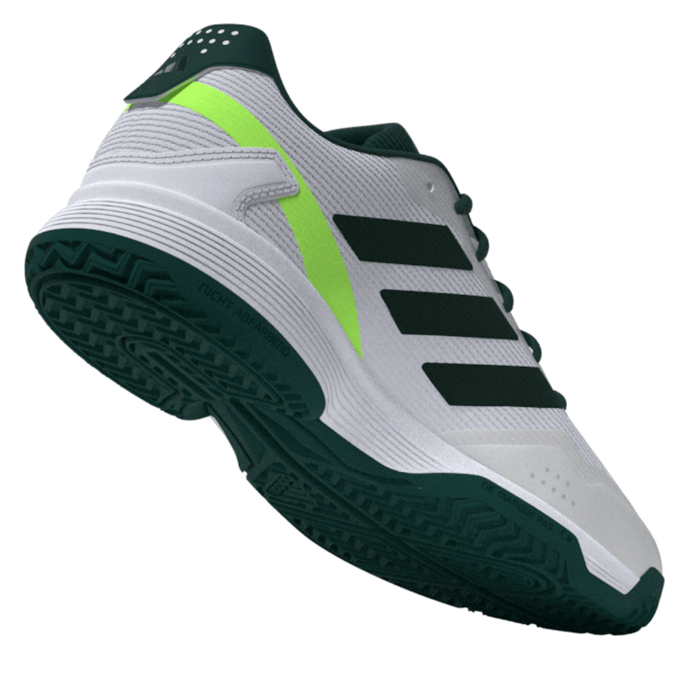 Adidas Ubersonic Junior Tennis Shoes - Pure Teal/Silver Metallic/ Lucid Lemon