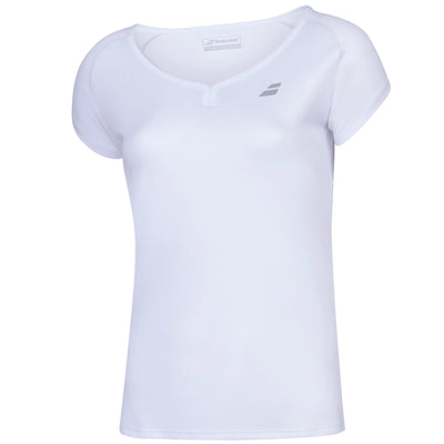 Babolat Play Cap Sleeve Girls Top - White/White