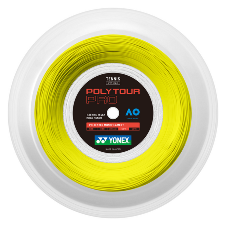 Yonex POLYTOUR Pro 1.25 200m String Reel - Yellow – TennisGear