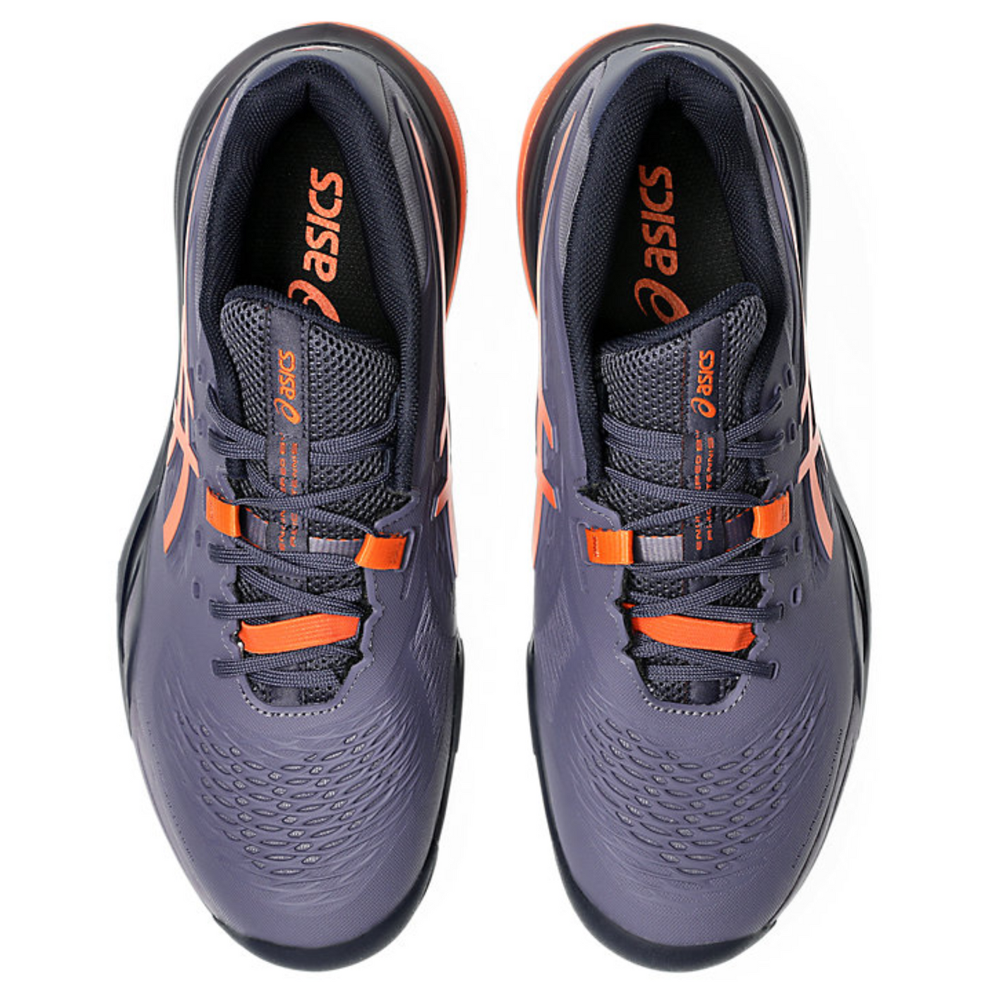 Asics Gel Resolution X Wide 2E Men Tennis Shoes - Greyish Purple/Nova Orange