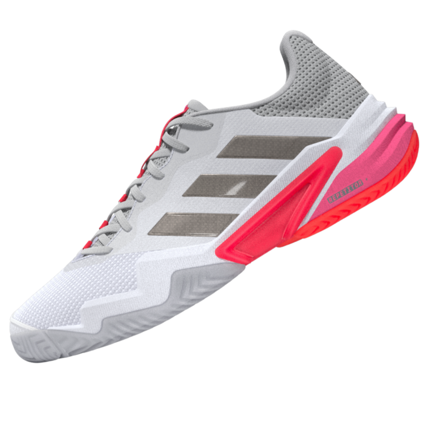 Adidas Barricade 13 Womens Tennis Shoes - Cloud White/Champagne Met. /Lucid Red