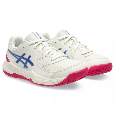 Asics Gel-Dedicate 8 Junior Tennis Shoes - Cream/Dark Cobalt