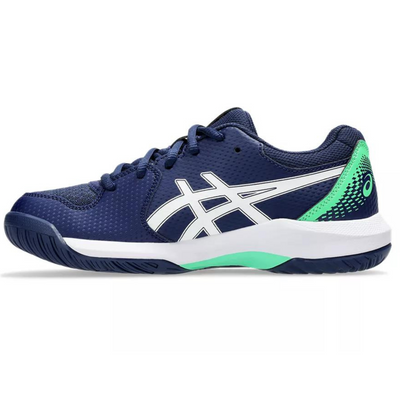 Asics Gel Dedicate 8 Grade School Kids Tennis Shoes - White/Blue Expense