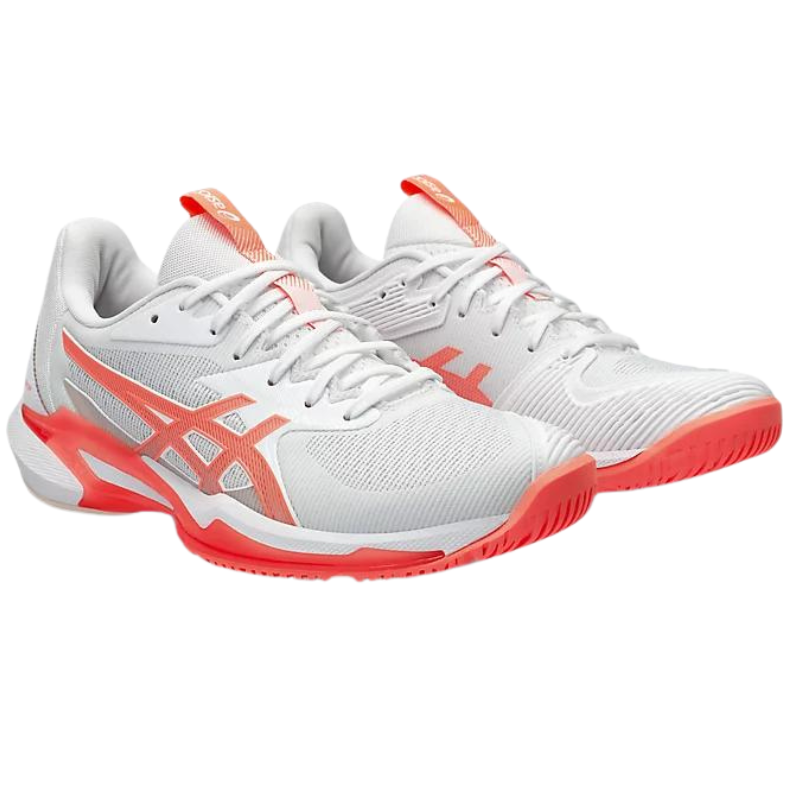 Asics Solution Speed FF 3 Women's Tennis Shoes - White/Sun Coral