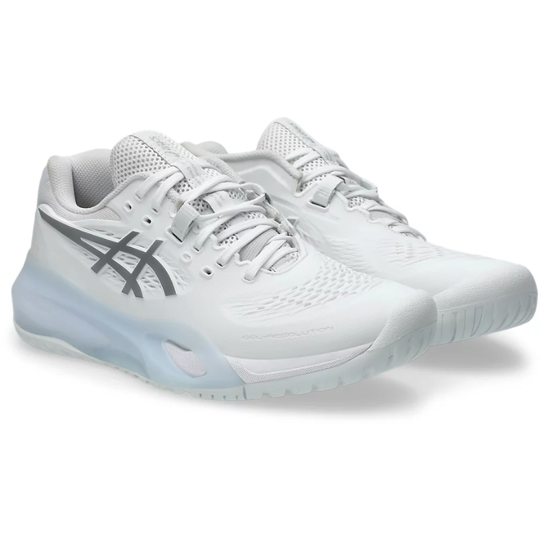 Asics Gel Resolution Womens Tennis Shoes - White/Pure Silver