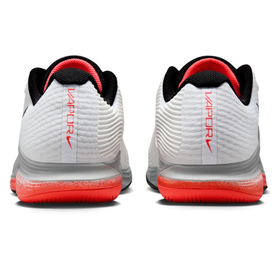 Nike Zoom Vapor 12 Mens Hard Court Tennis Shoes - White/Hot Lava Wolf Grey
