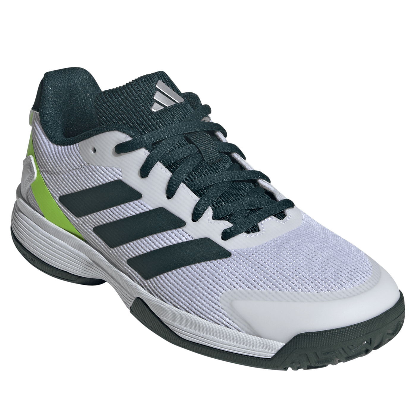 Adidas Ubersonic Junior Tennis Shoes - Pure Teal/Silver Metallic/ Lucid Lemon