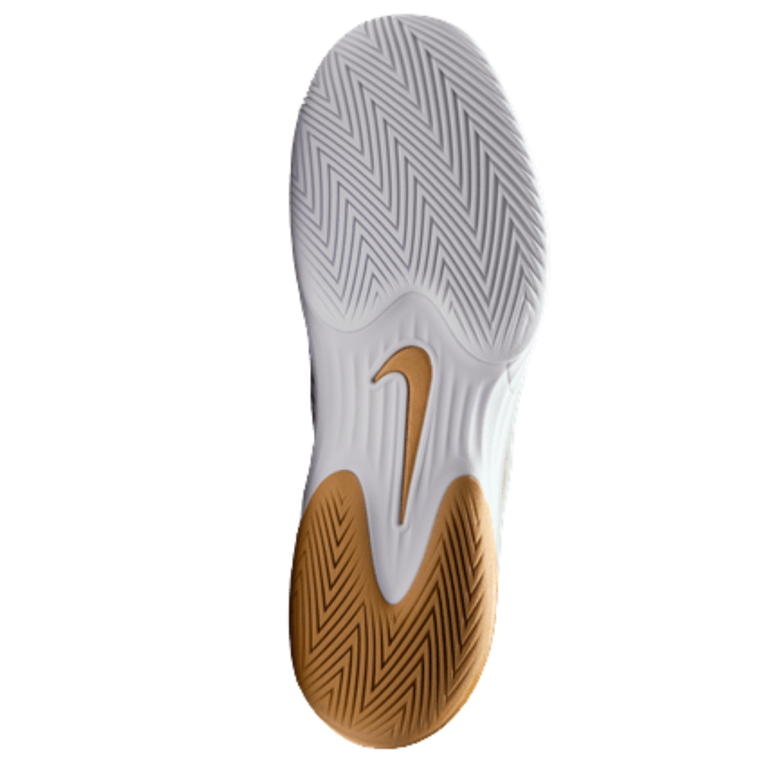 Nike Vapor 12 Hypersmash Mens Hard Court Tennis Shoes - White/Metallic Gold Pure Platinum