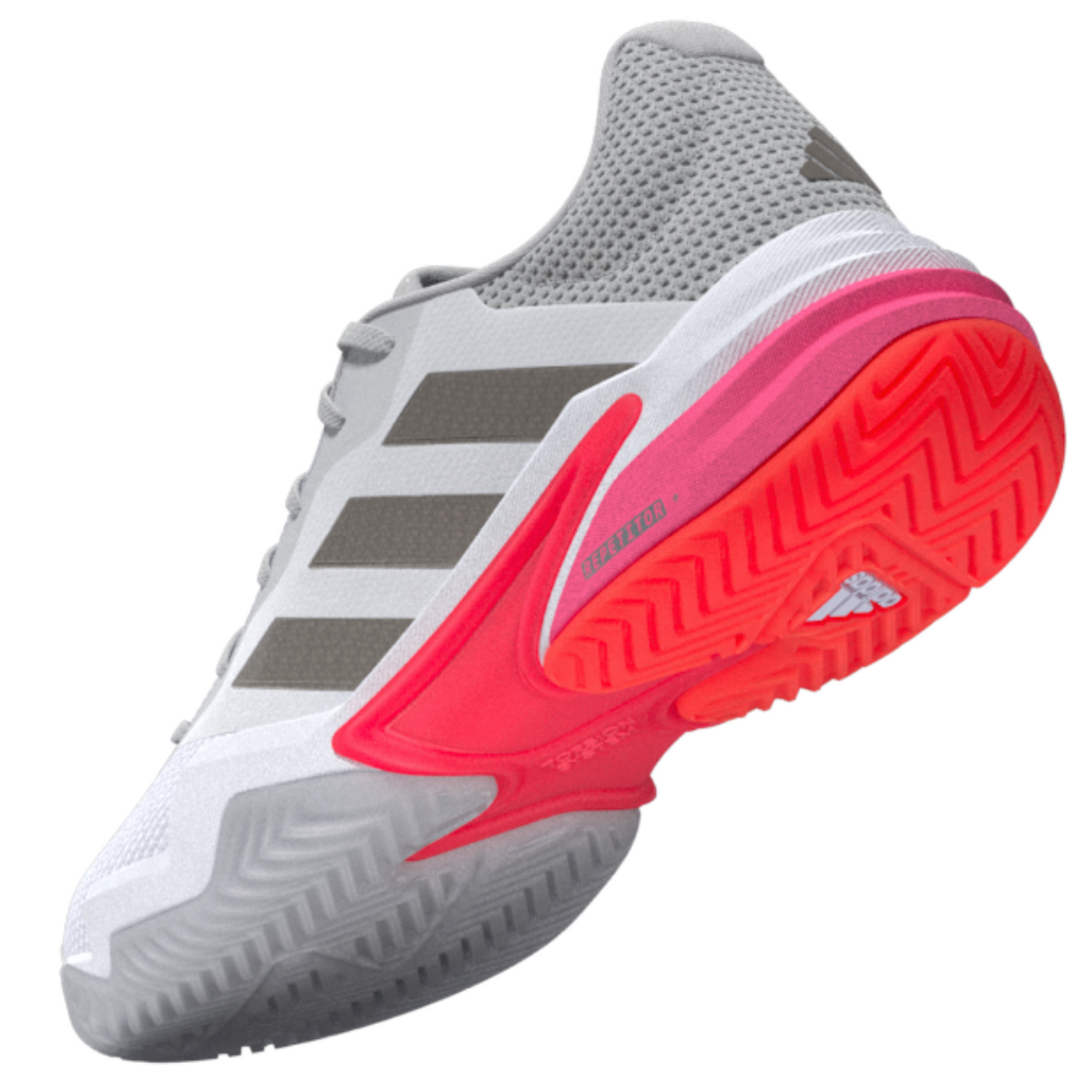 Adidas Barricade 13 Womens Tennis Shoes - Cloud White/Champagne Met. /Lucid Red