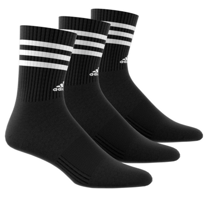 Adidas 3-Stripes Cushioned Crew Socks 3 Pairs - Black/White