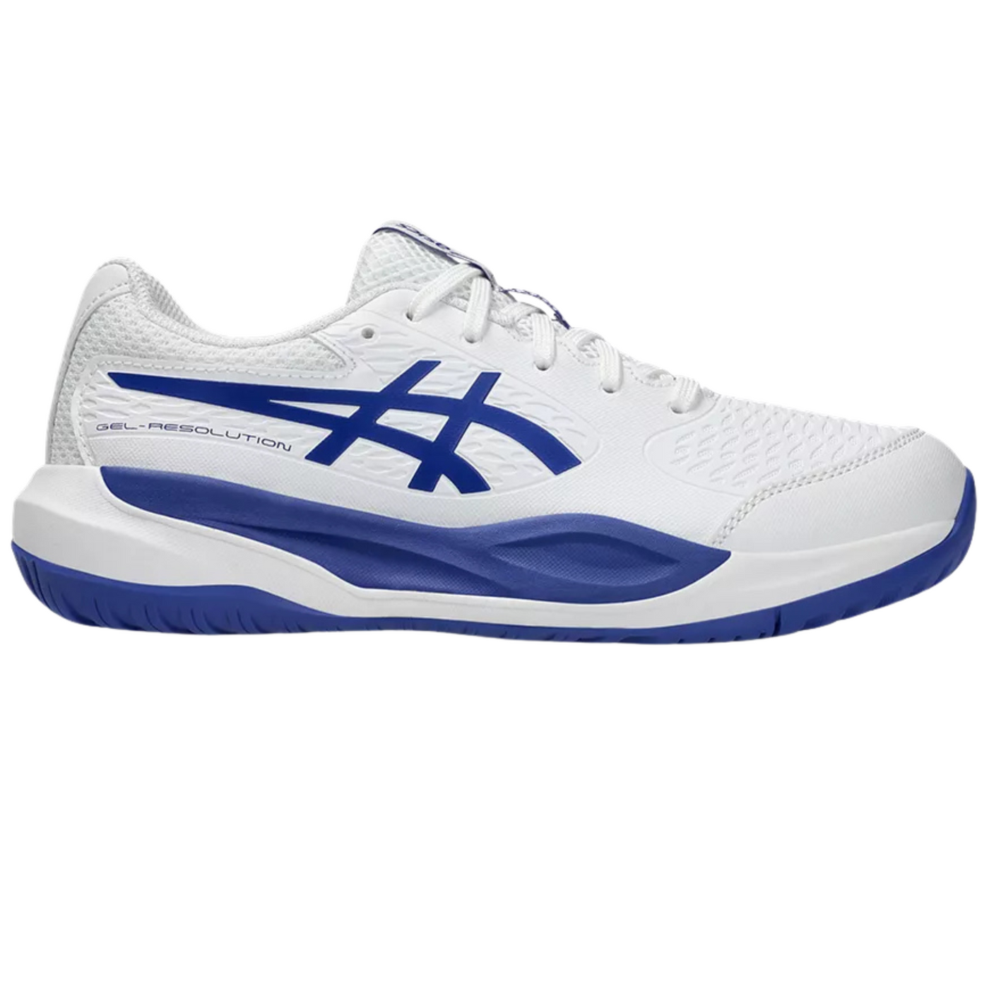Asics Gel Resolution X Junior Tennis Shoes - White/Dark Cobalt