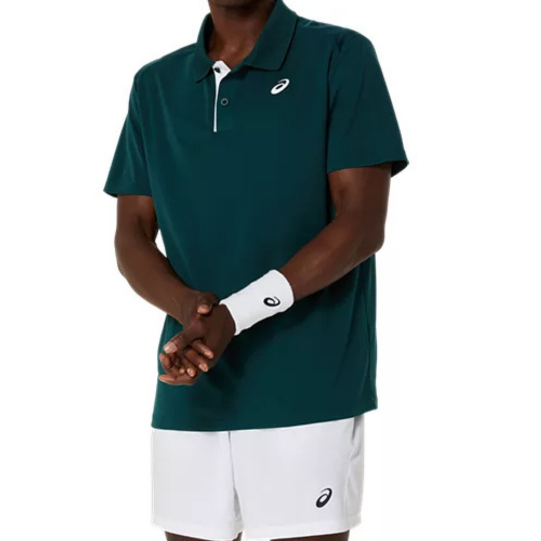 Asics Court Polo Mens Top - Saxon Green – TennisGear