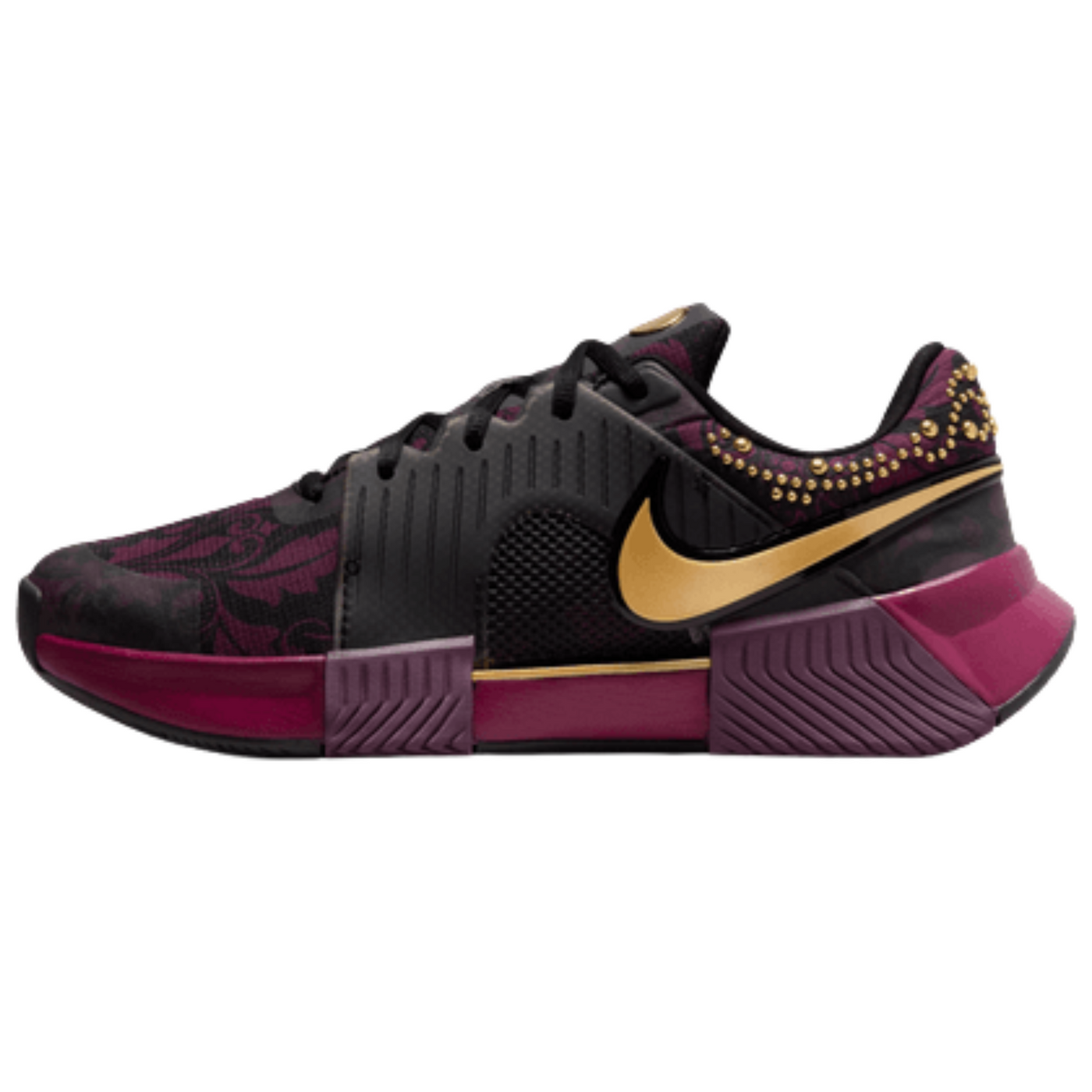 Nike GP Challenge 1 "Naomi Osaka" Womens Hard Court Tennis Shoes - Bordeaux/Metallic Gold-Black