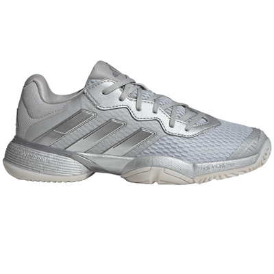 Adidas Barricade Junior Tennis Shoes - Silver Metallic/Dash Grey