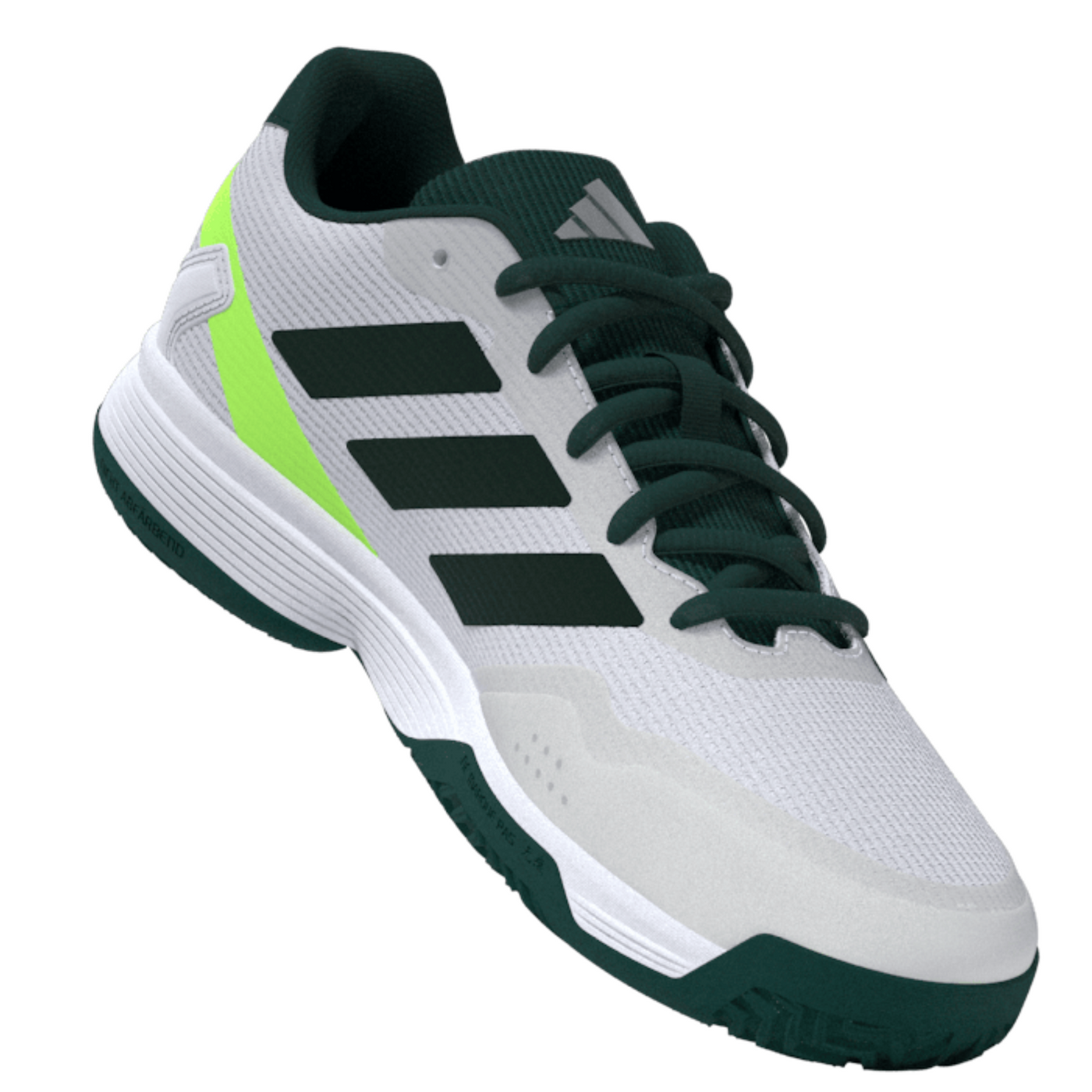 Adidas Ubersonic Junior Tennis Shoes - Pure Teal/Silver Metallic/ Lucid Lemon