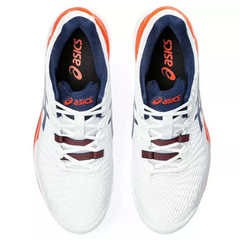 Asics Gel Resolution 9 Men Tennis Shoes - White Blue Expance