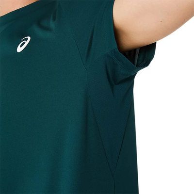 Asics Court Short Sleeve Mens Tennis Top - Saxon Green