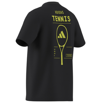 Adidas AEROREADY Tennis Graphic T-Shirt - Black / Lucid Lemon