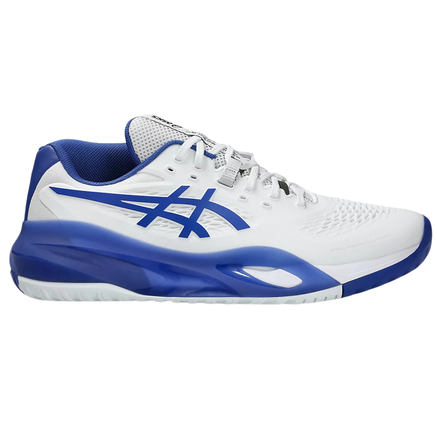 Asics Gel Resolution X Wide 2E Mens Tennis Shoes - White/Dark Cobalt