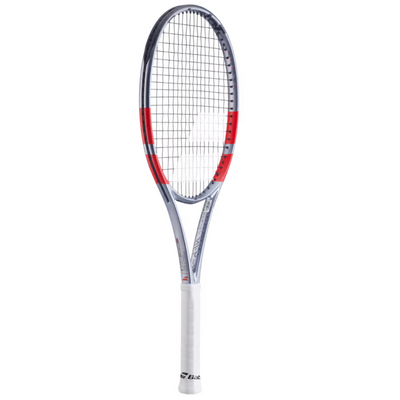 Babolat Pure Strike 100 Gen 4 Unstrung Tennis Racquet - Carbon Gray/Neon Red