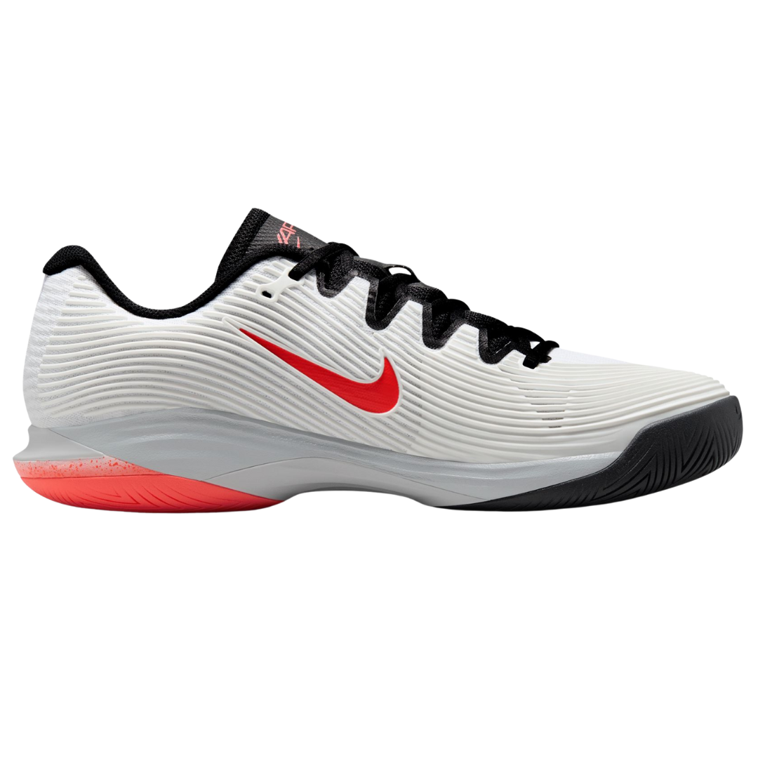 Nike Zoom Vapor 12 Mens Hard Court Tennis Shoes - White/Hot Lava Wolf Grey