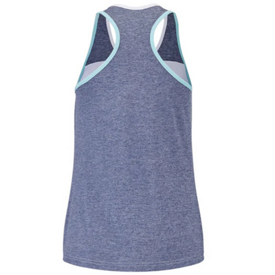 Babolat Play Tank Girl Top 1079 - White/Blue Heather