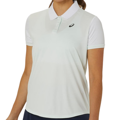 Asics Women Court Polo Shirt - Pale Mint/Brilliant White