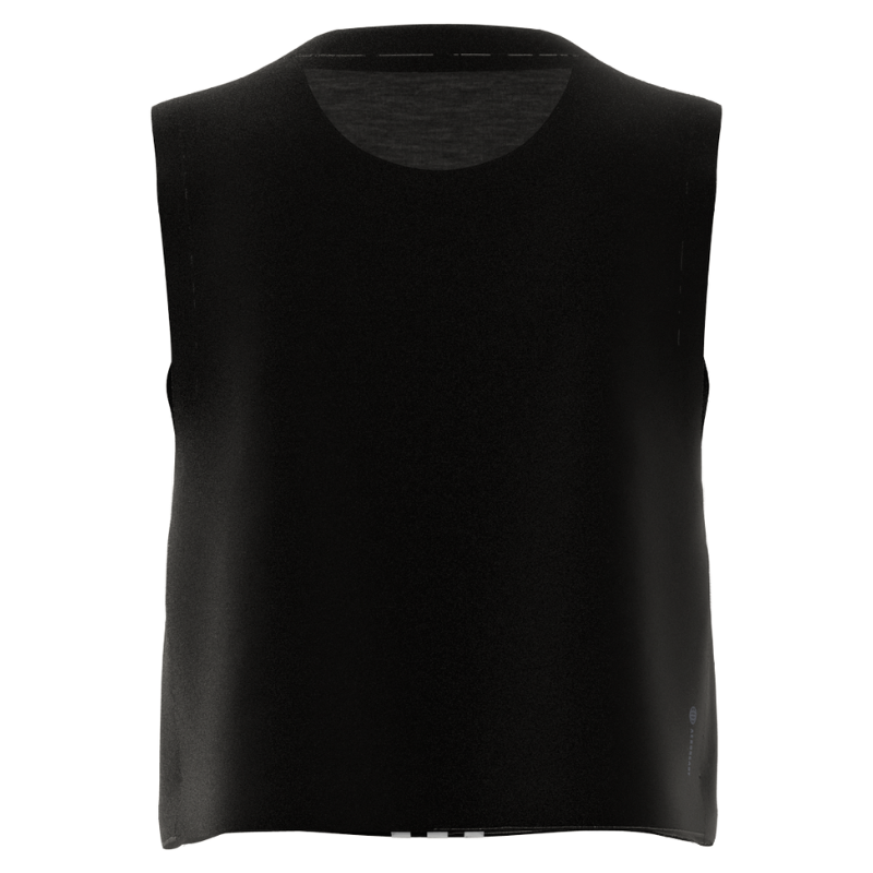 Adidas Train Essentials Train Cotton Cropped 3 Stripes Tank Top - Black/White