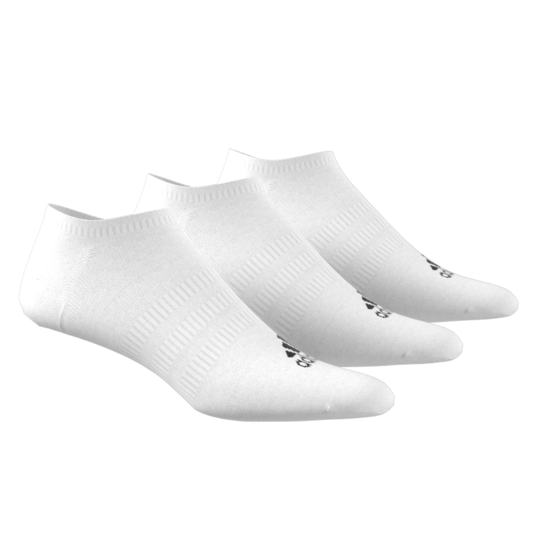 Adidas Thin and Light No-Show Socks 3 Pairs - White/Black