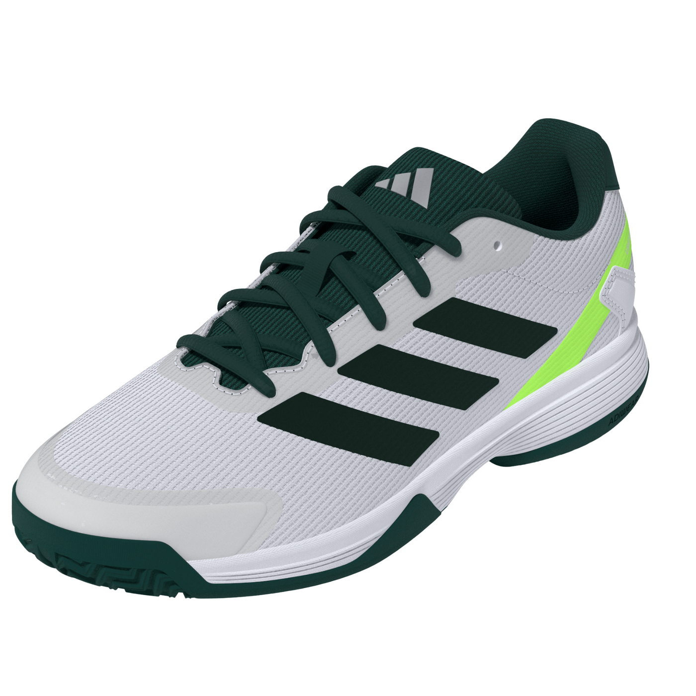 Adidas Ubersonic Junior Tennis Shoes - Pure Teal/Silver Metallic/ Lucid Lemon