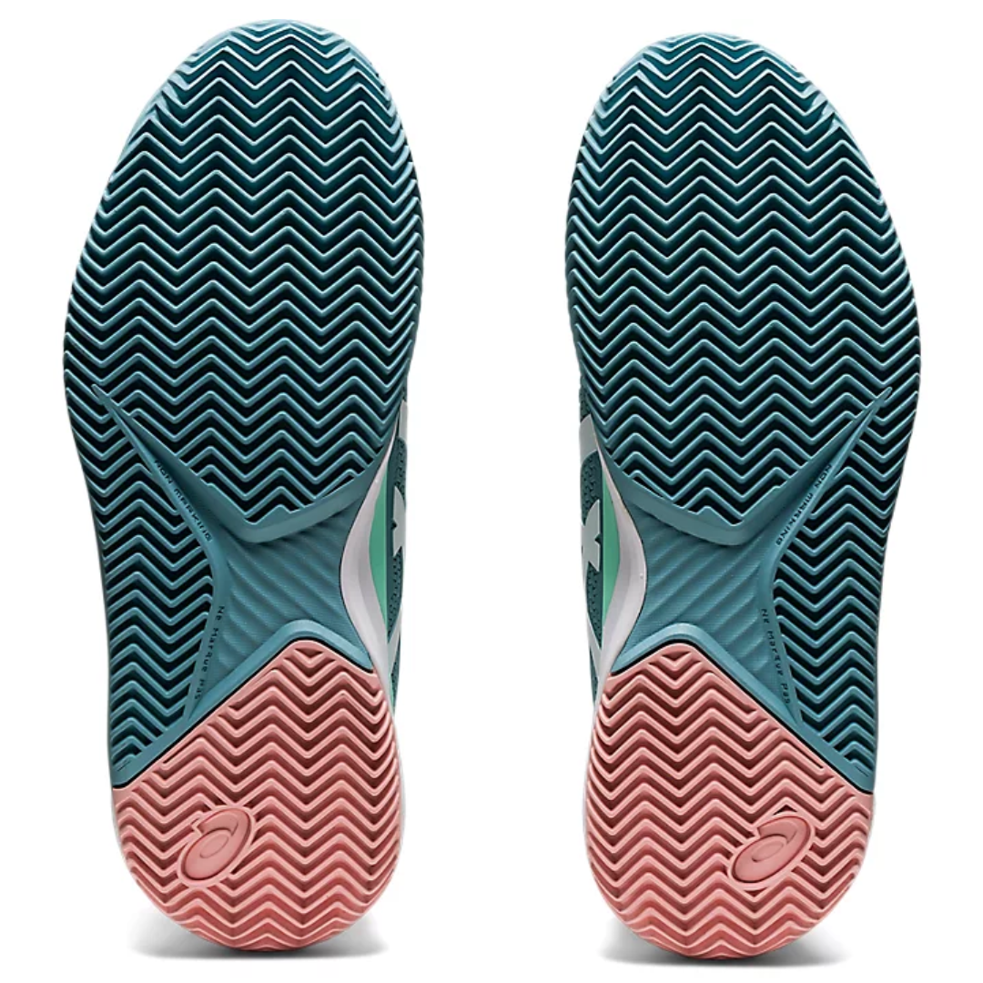 Asics Womens Gel Resolution 8 Smoke Blue/White Clay Tennis Shoes