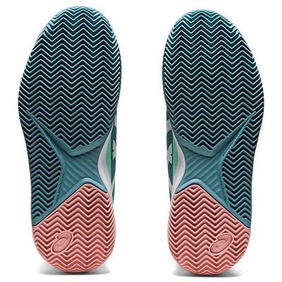 Asics Womens Gel Resolution 8 Smoke Blue/White Clay Tennis Shoes