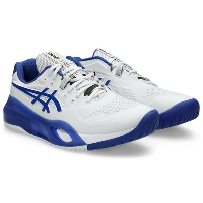 Asics Gel Resolution X Wide 2E Mens Tennis Shoes - White/Dark Cobalt