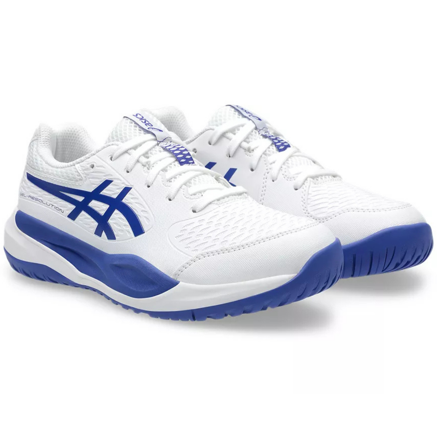 Asics Gel Resolution X Junior Tennis Shoes - White/Dark Cobalt