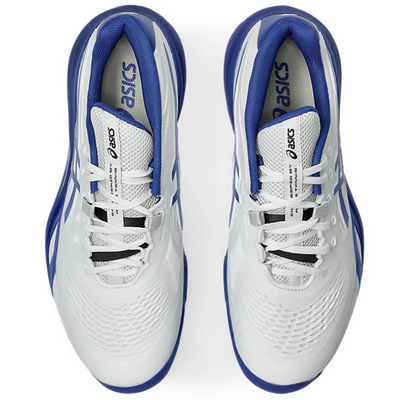 Asics Gel Resolution X Wide 2E Mens Tennis Shoes - White/Dark Cobalt